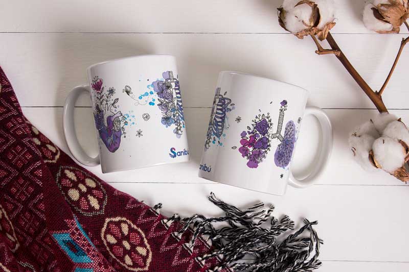 Taza Órganos floral