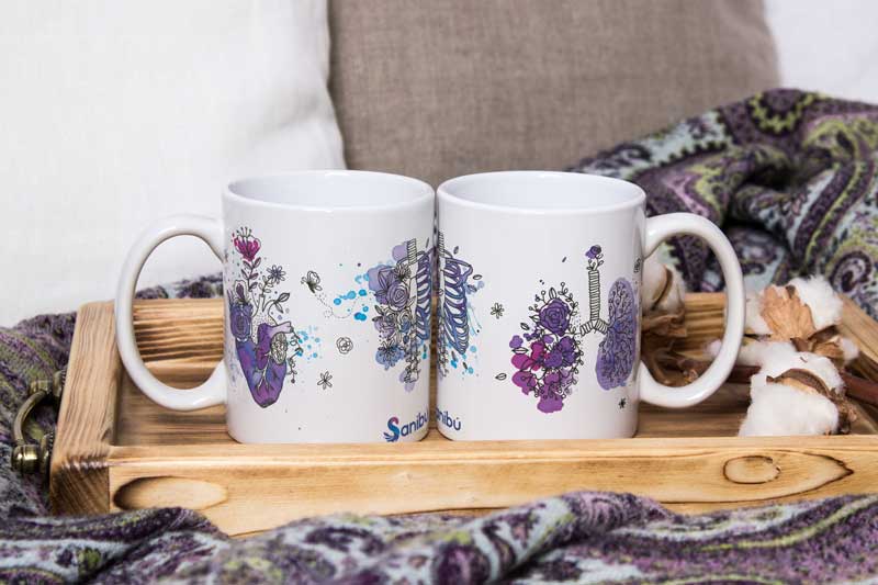 Taza Órganos floral