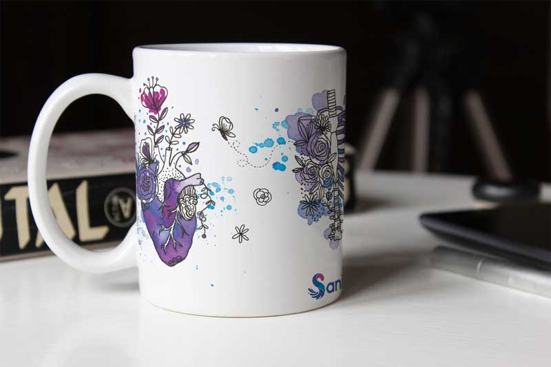 Taza Órganos floral