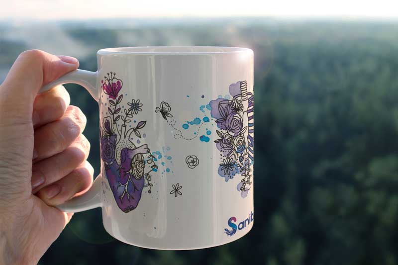 Taza Órganos floral