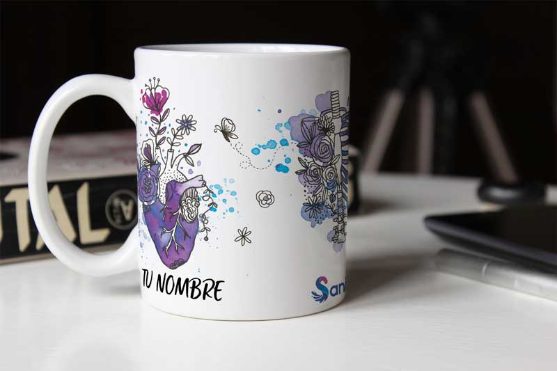 Taza Órganos floral